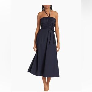 Veronica Beard Tucker Ruched Halter Midi-Dress NWT size 0